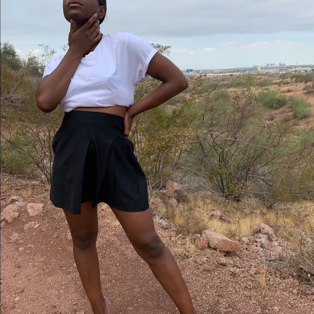 Public School charcoal pleated mini skirt